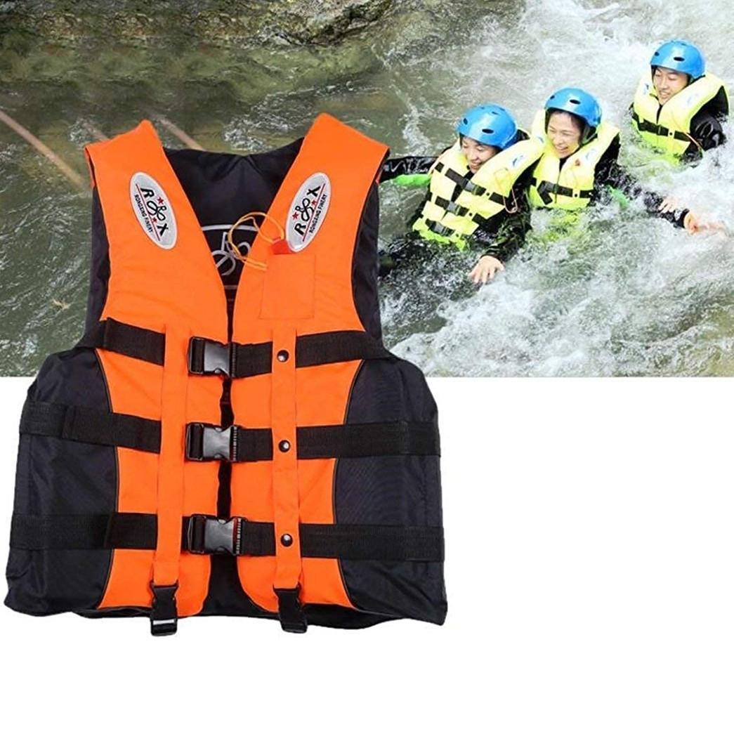 Adult Large Size Swim Jacket High Visibility 3 Belt Swim Vest with Reflecting Tape - 46 x 54cm