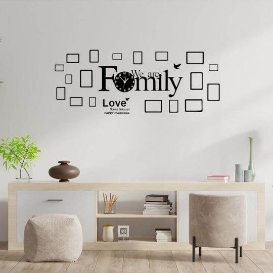 We Are Family Clock with Photo Frames