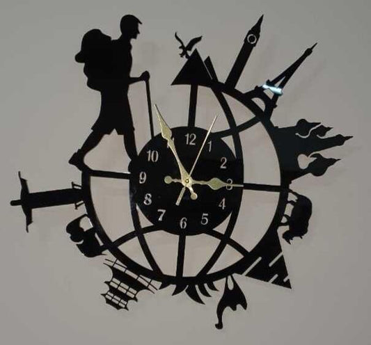 Man's Backpacking Traveler Clock