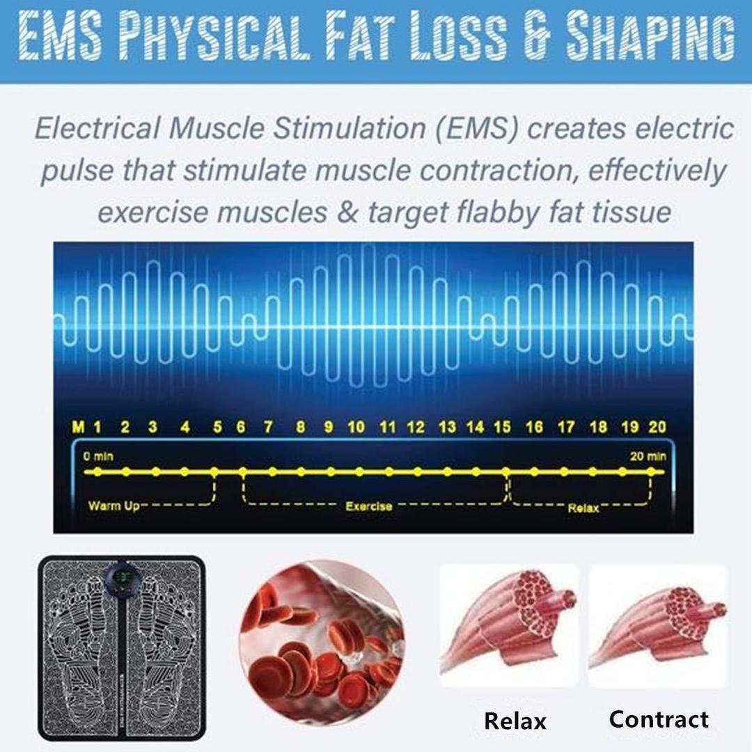 EMS Foot Massager Pad Portable Electric Muscle Stimulation