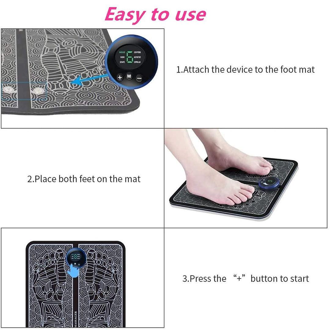 EMS Foot Massager Pad Portable Electric Muscle Stimulation